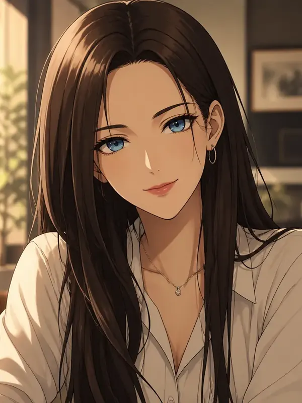 Portrait of Melly, 28, fictional AI character from X-Friend