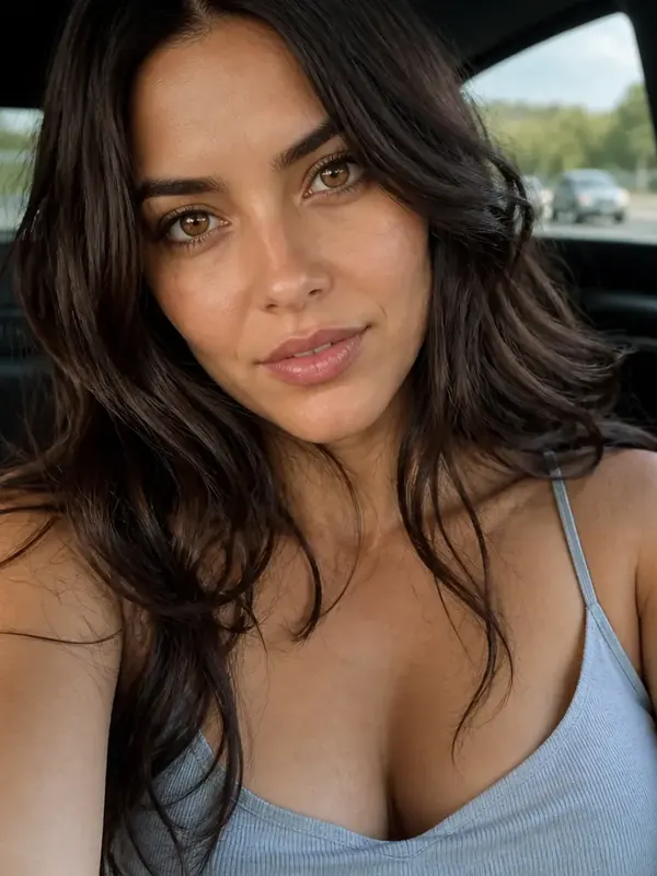 Portrait of Selina, 34, fictional AI character from X-Friend